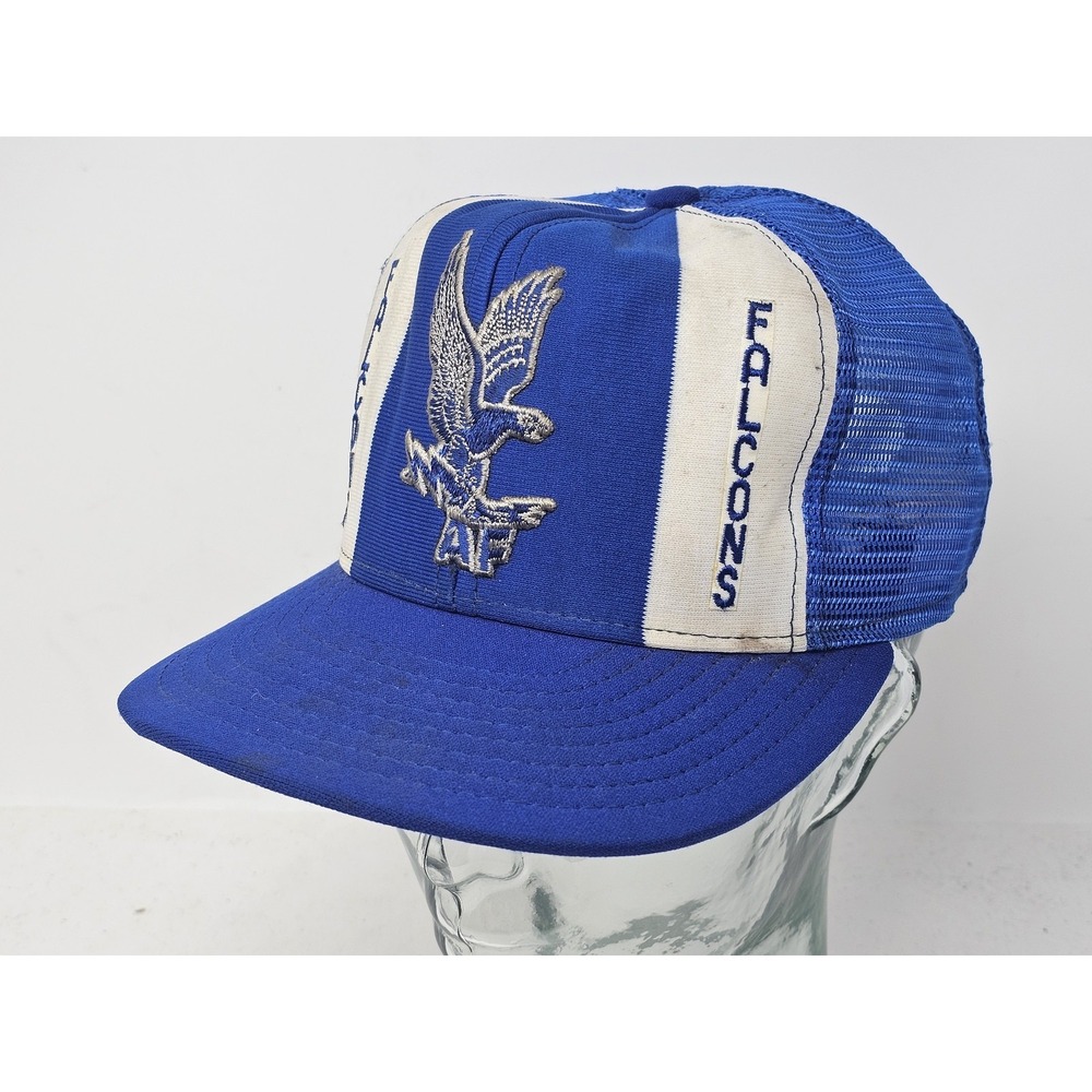 Vintage Air Force Falcons Hat Cap Snap Back Blue White Mesh Trucker Mens 80s